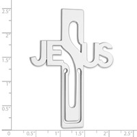Sterling Silver Rhodium-plated Jesus Cross Bookmark view 3