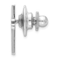 Sterling Silver Rhodium-plated Jesus Cross Tie Tac view 2