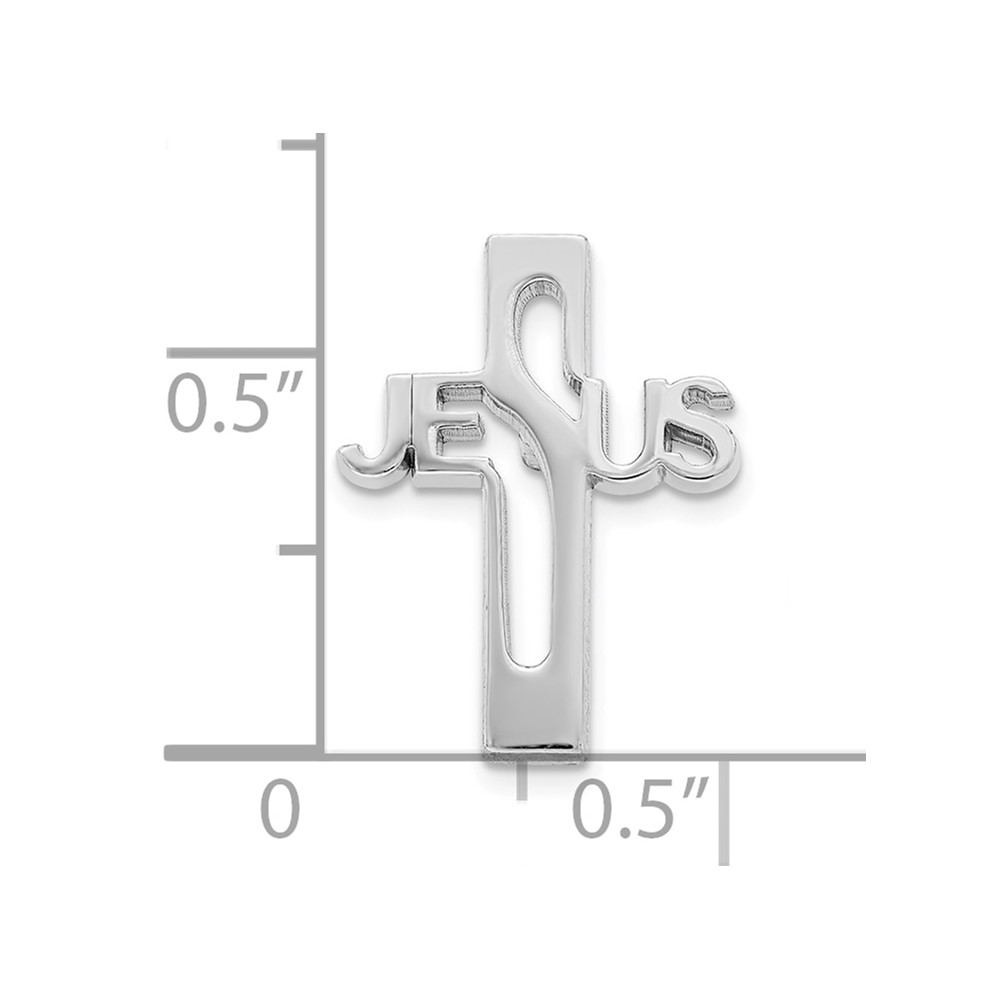 Sterling Silver Rhodium-plated Jesus Cross Tie Tac (QQ591)