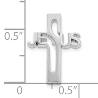 Sterling Silver Rhodium-plated Jesus Cross Tie Tac view 3