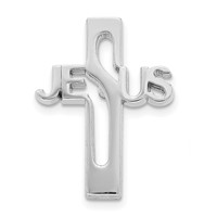 Sterling Silver Rhodium-plated Jesus Cross Tie Tac view 1