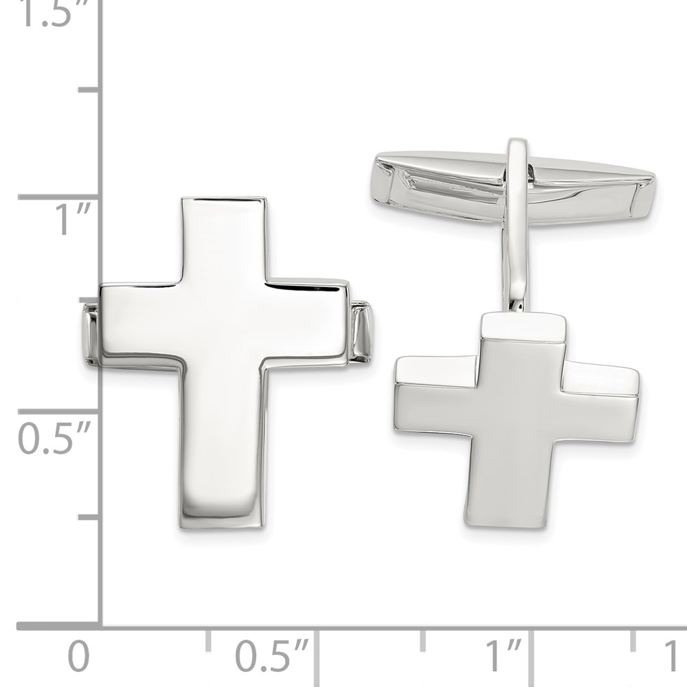 Sterling Silver Cross Cuff Links (QQ594)