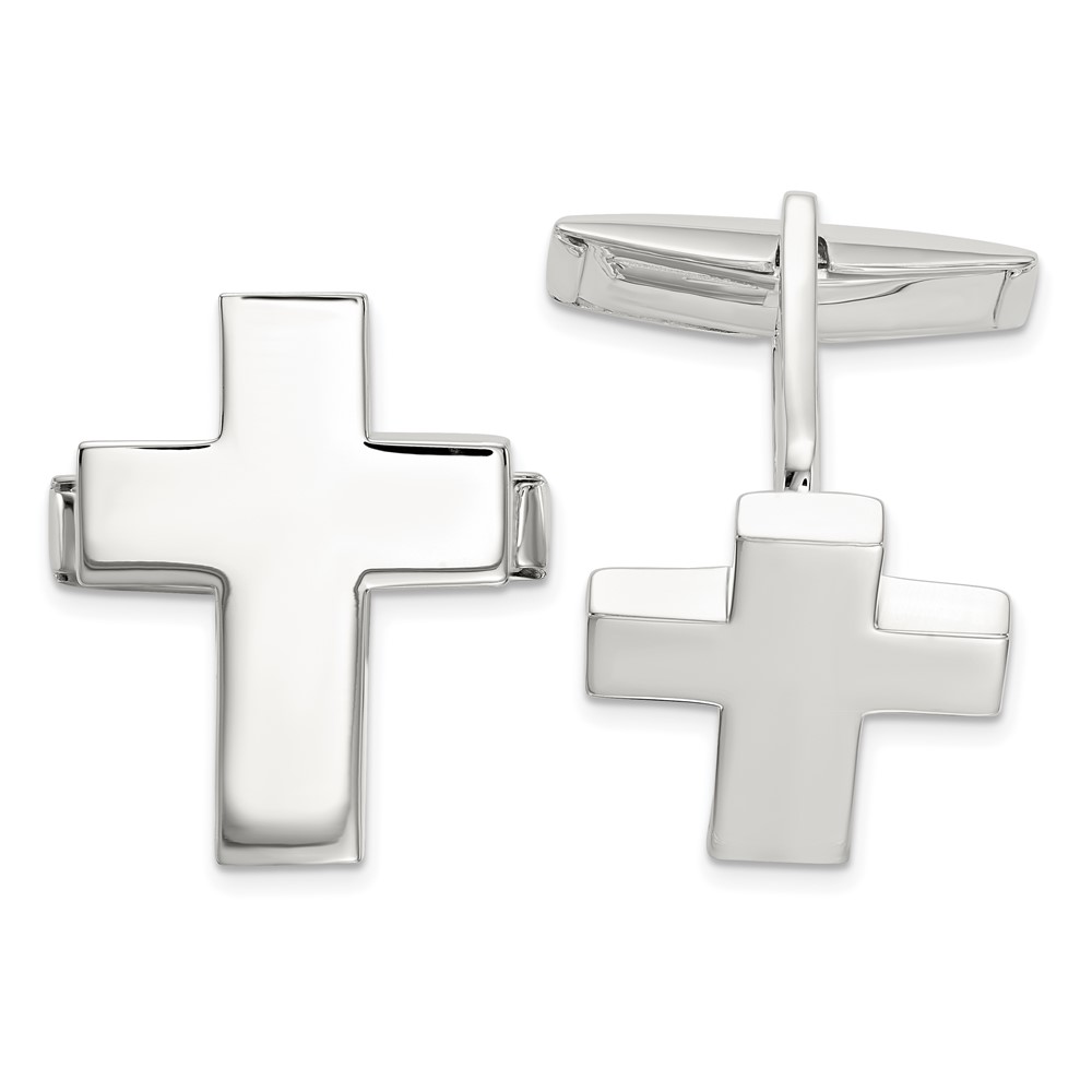 Sterling Silver Cross Cuff Links (QQ594)