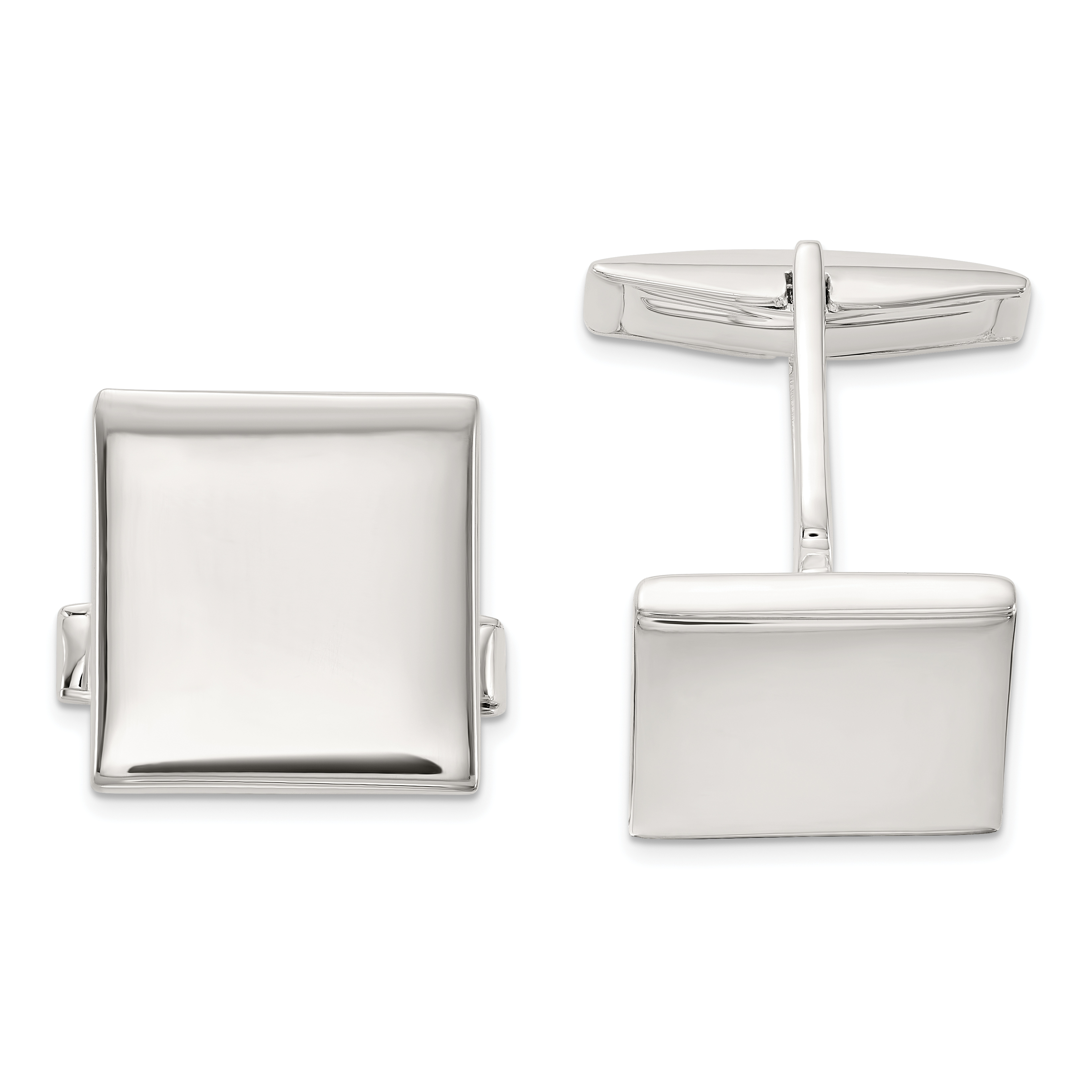 Sterling Silver Polished Square Cuff Links (QQ638)