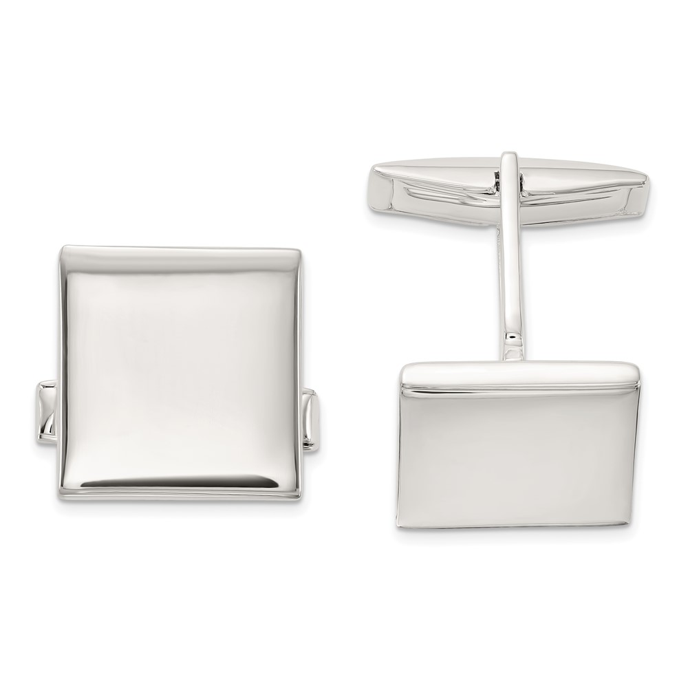 Sterling Silver Polished Square Cuff Links (QQ638)