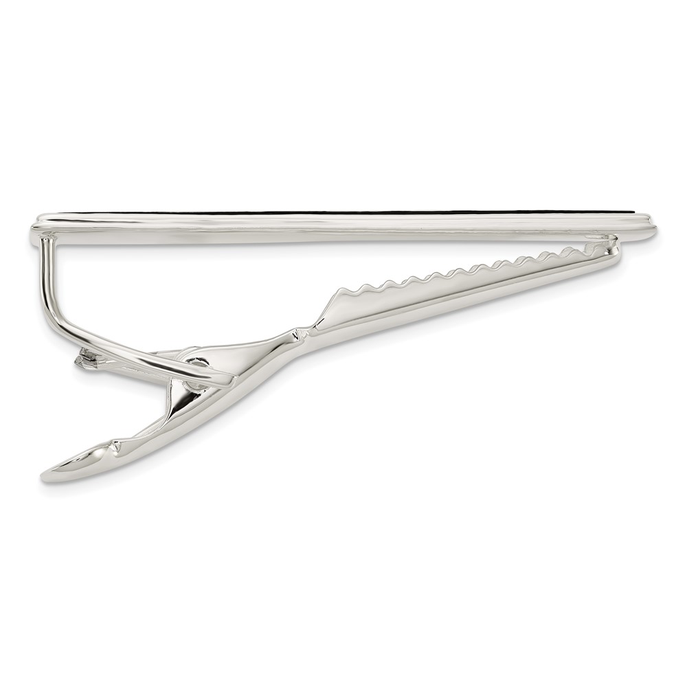 Sterling Silver Polished Onyx Tie Bar (QQ657)