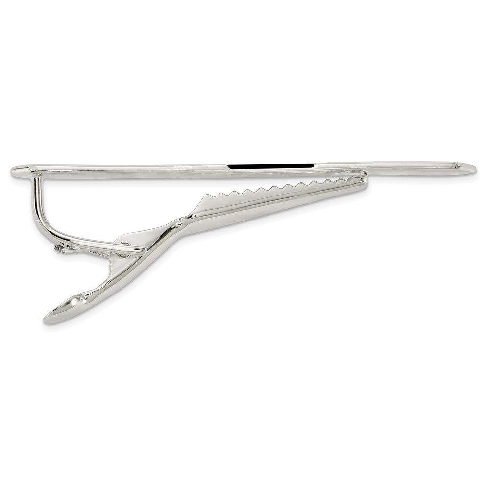 Sterling Silver Polished Onyx Tie Bar (QQ659)