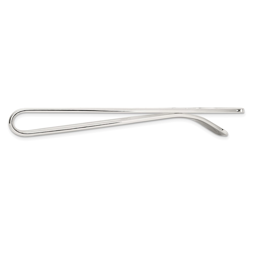 Sterling Silver Rhodium-plated Polished Cut Out Dollar Sign Money Clip (QQ662)