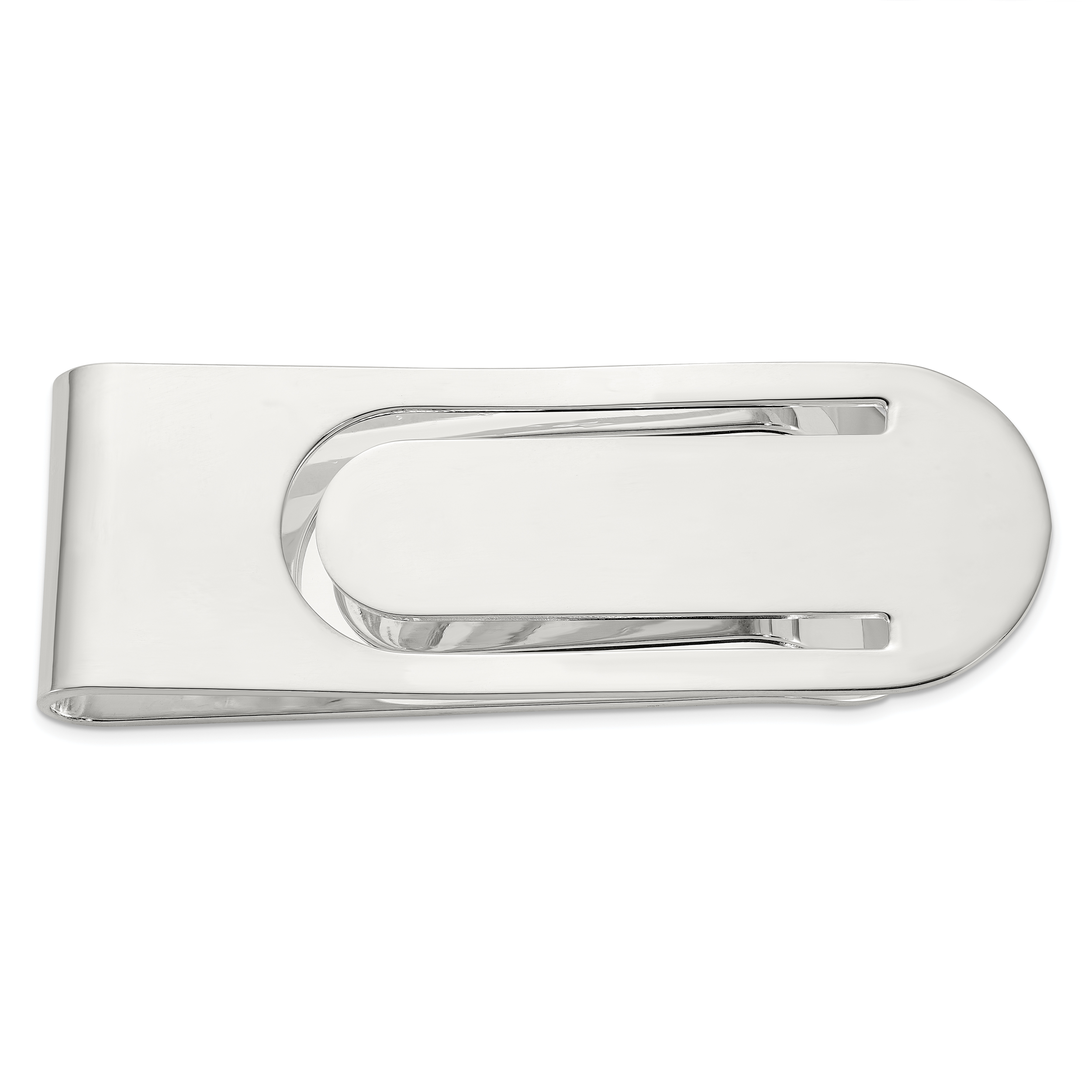 Sterling Silver Rhodium-plated Polished Money Clip (QQ666)