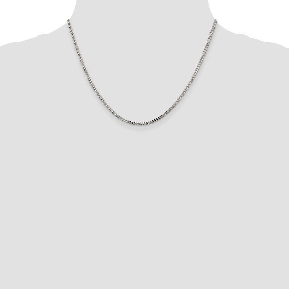 Sterling Silver 2mm D/C Square Franco Chain (QQF060-18)