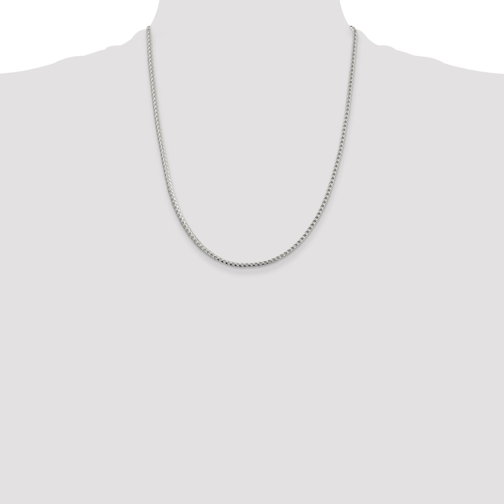 Sterling Silver 2.55mm D/C Square Franco Chain (QQF080-22)