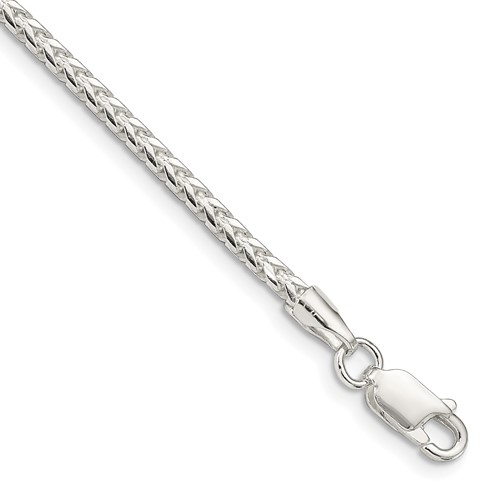 Sterling Silver 2.55mm D C Square Franco Chain