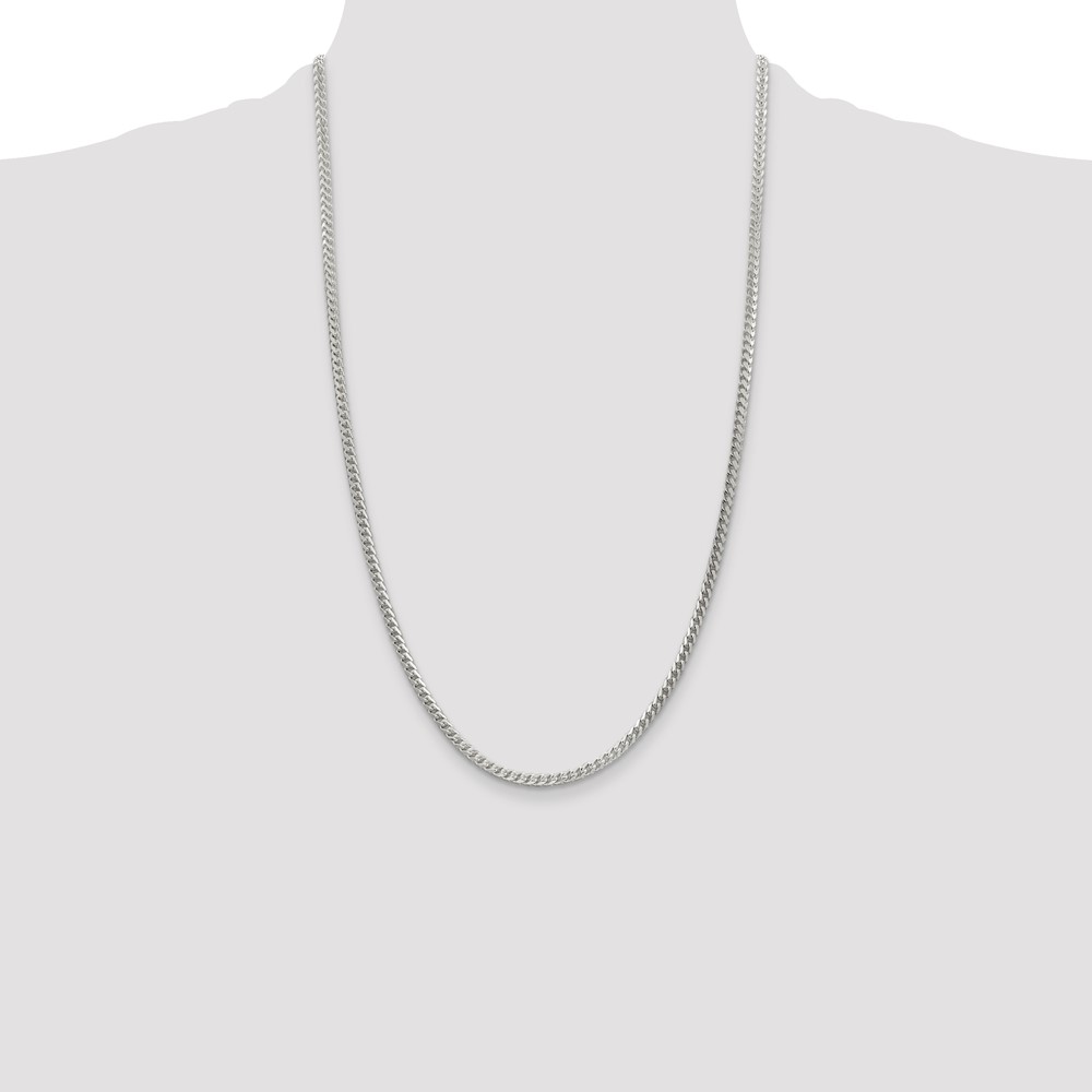 Sterling Silver 3.1mm D/C Square Franco Chain (QQF100-26)