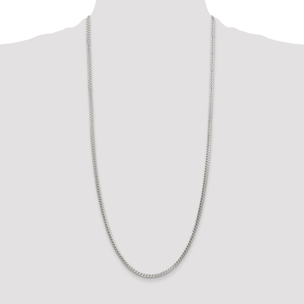 Sterling Silver 3.1mm D/C Square Franco Chain (QQF100-30)