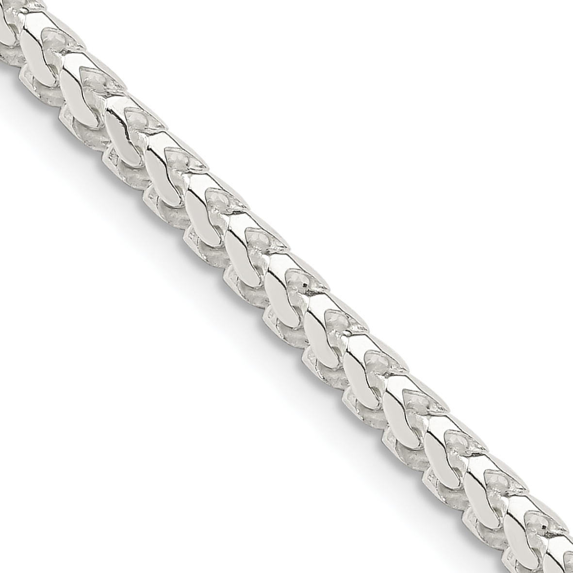 Sterling Silver 3.1mm D/C Square Franco Chain (QQF100-30)