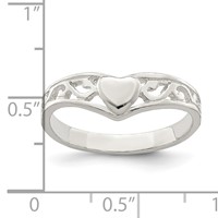 Sterling Silver Heart Ring view 3