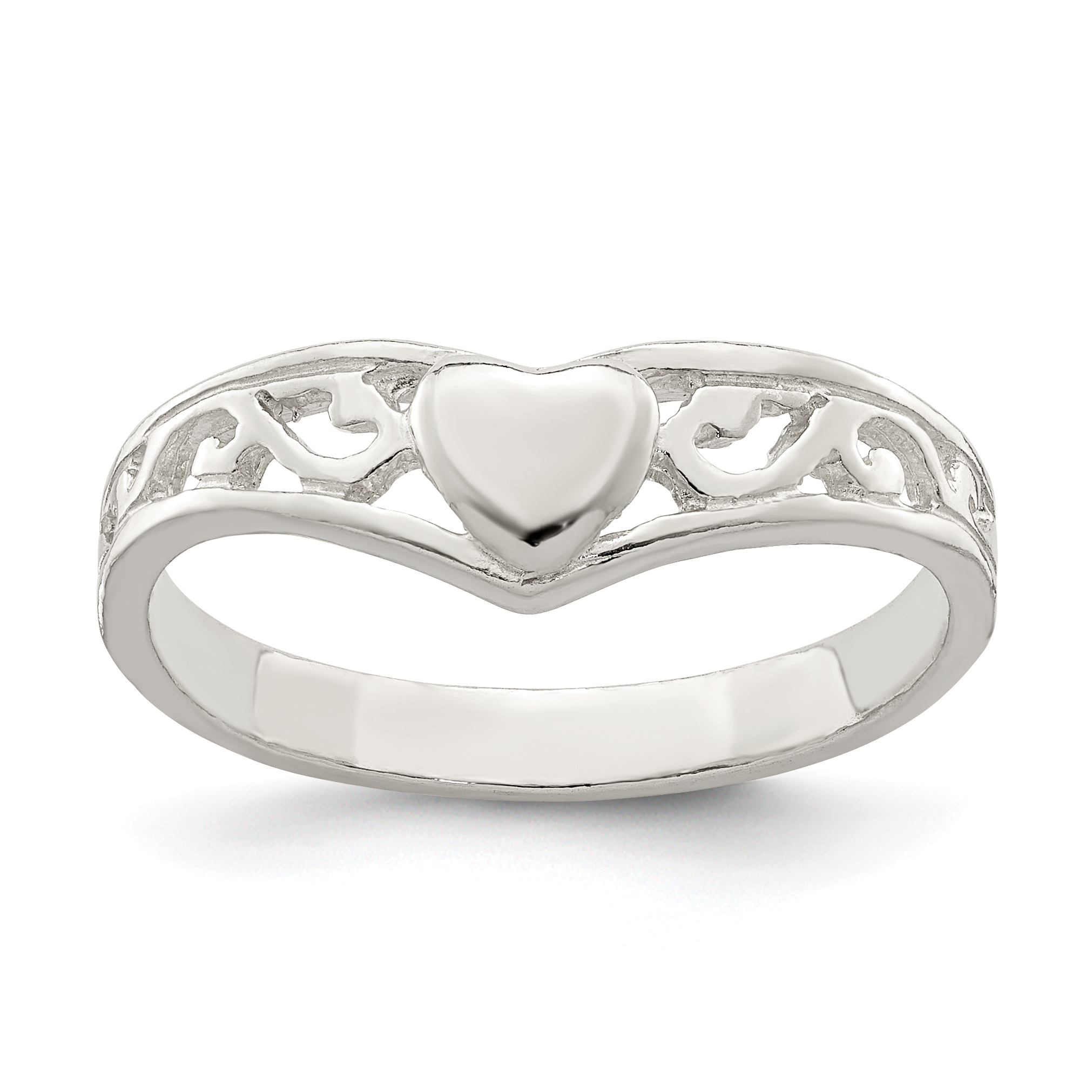 Sterling Silver Heart Ring (QR103-6)