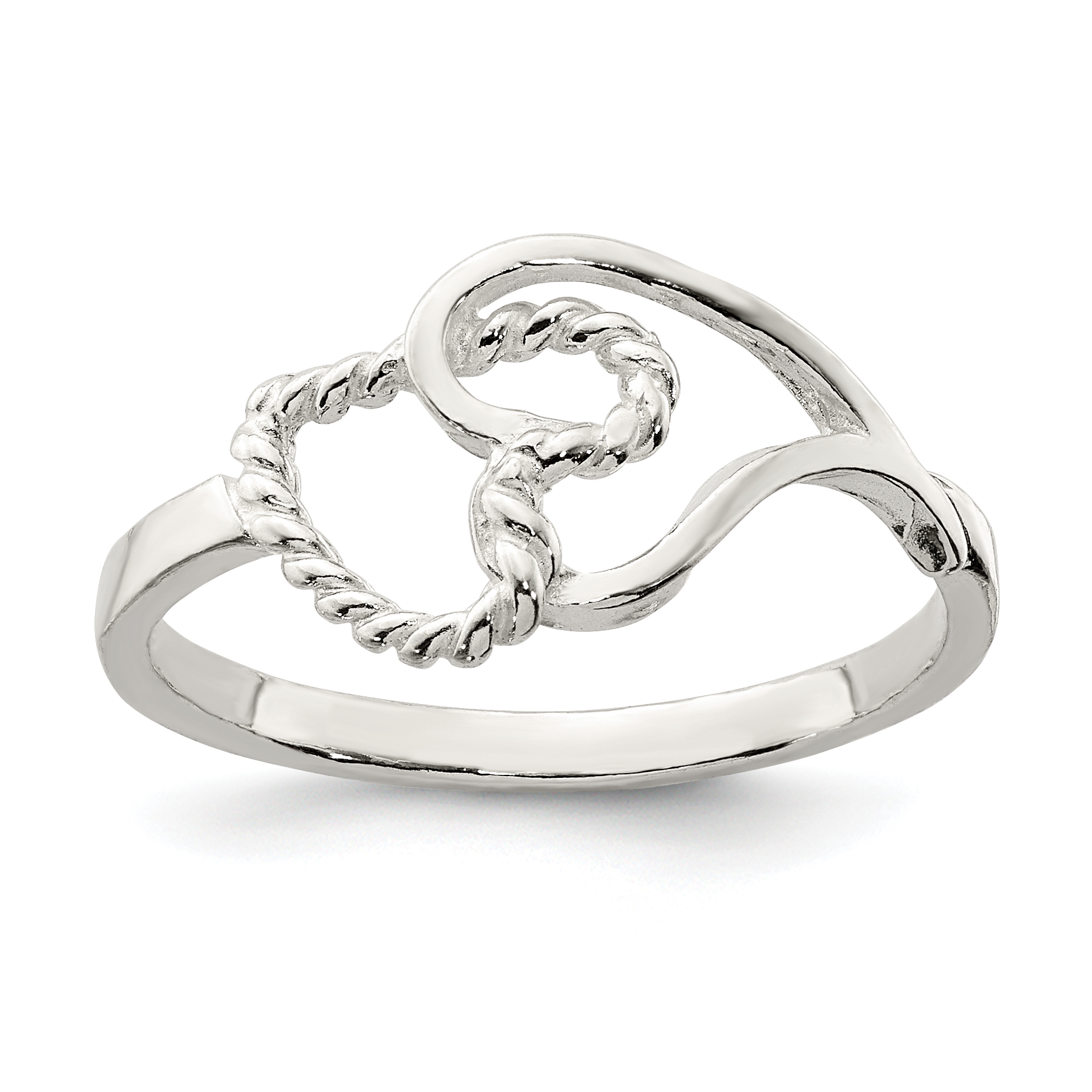 Sterling Silver Heart Ring (QR105-6)
