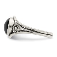 Sterling Silver Antiqued Black Agate Ring view 4