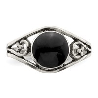 Sterling Silver Antiqued Black Agate Ring view 5