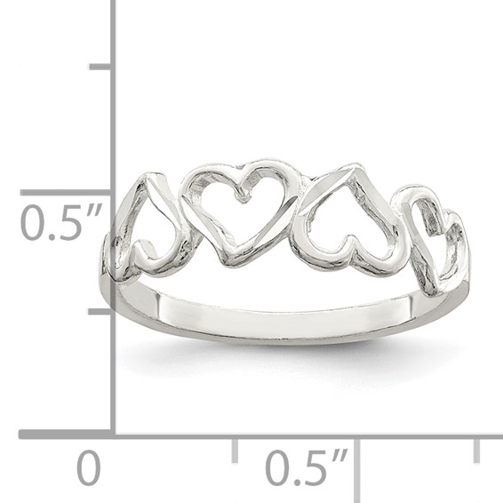 Sterling Silver D/C Heart Ring
