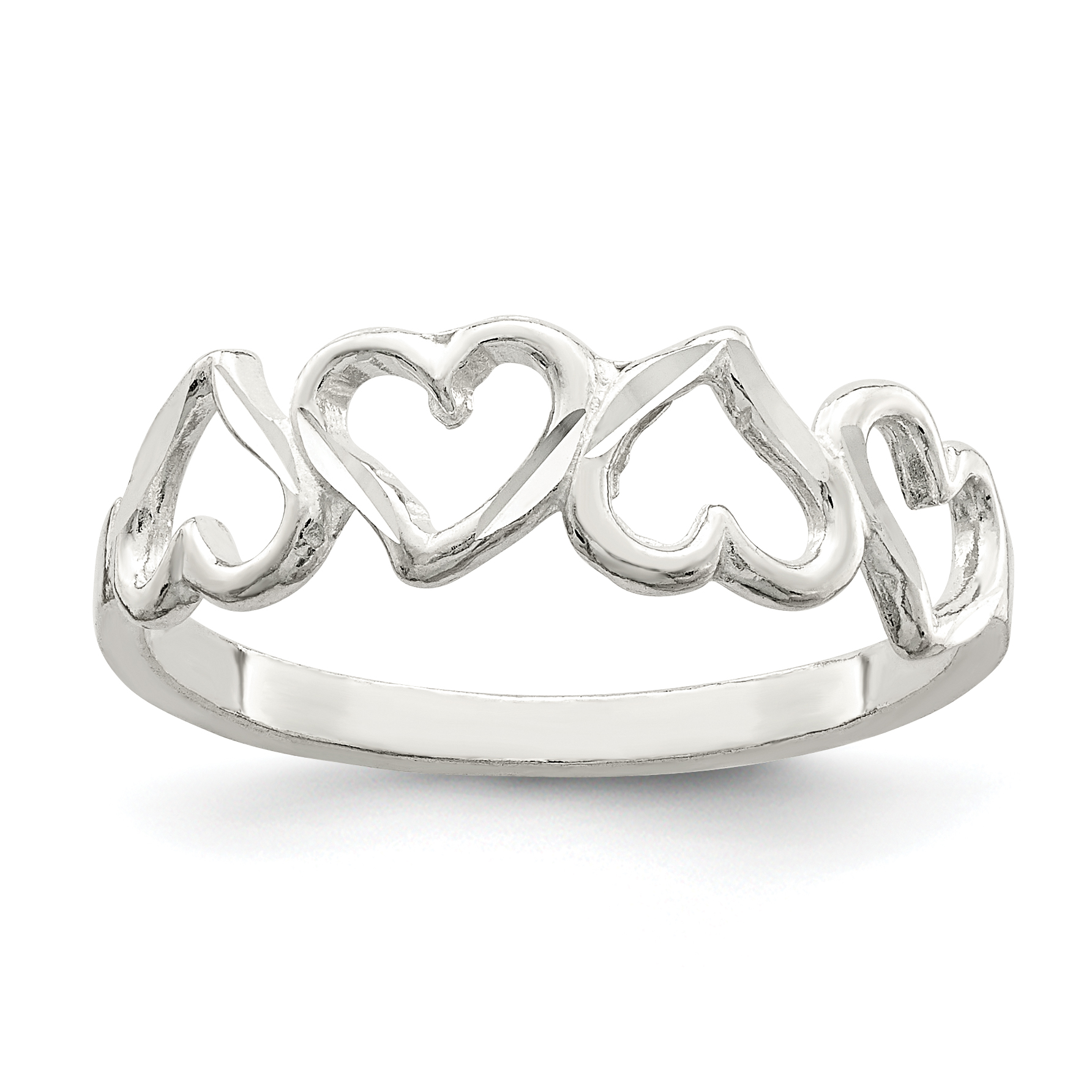 Sterling Silver D/C Heart Ring (QR108-6)