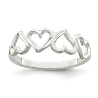 Sterling Silver D C Heart Ring view 1
