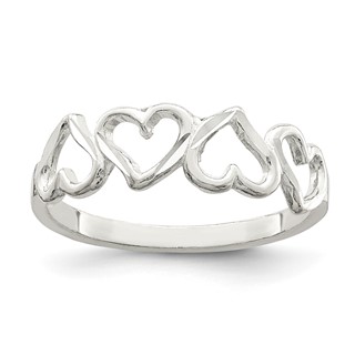 Sterling Silver D/C Heart Ring
