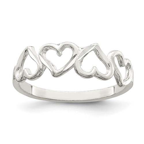 Sterling Silver D C Heart Ring