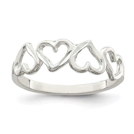 Sterling Silver D/C Heart Ring