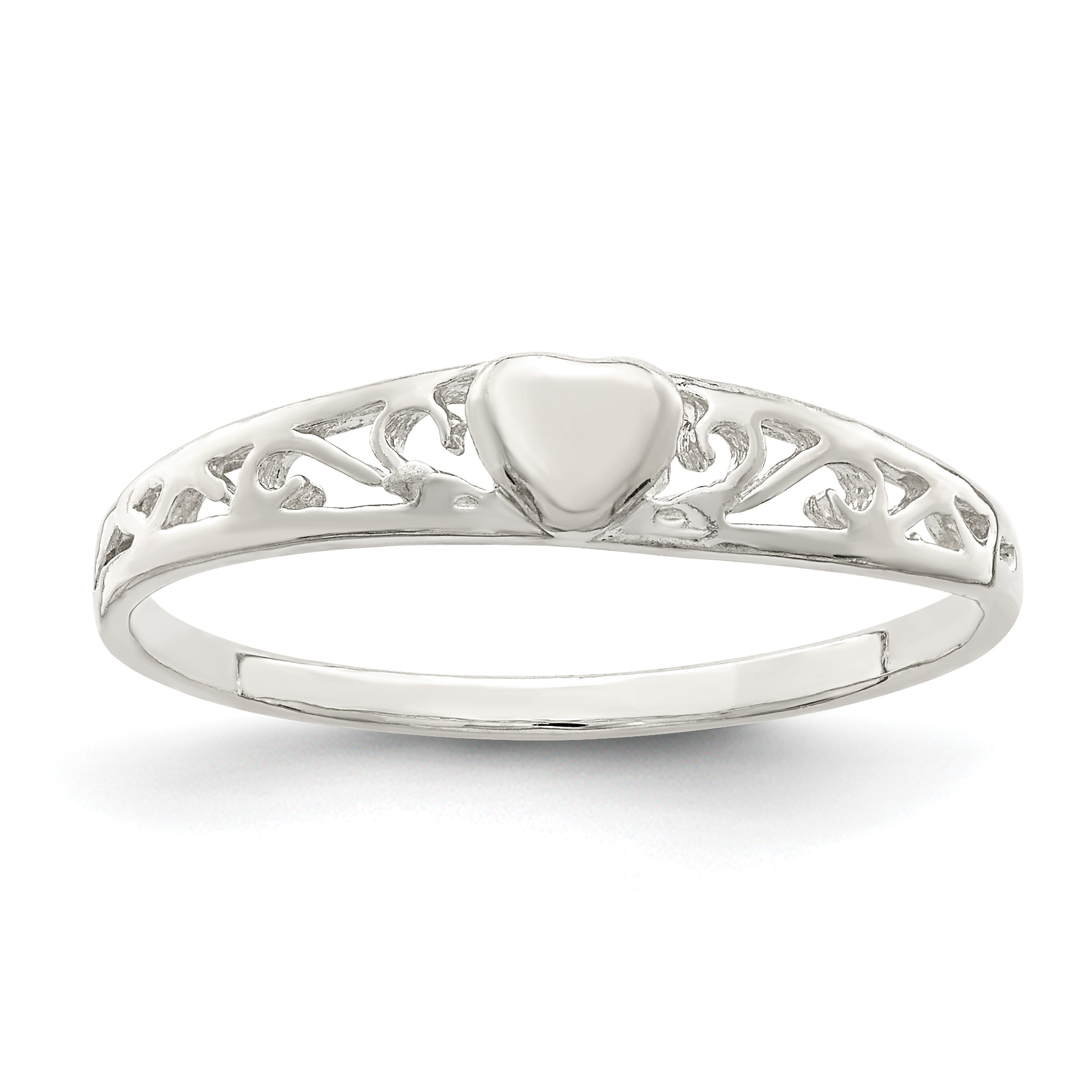 Sterling Silver Heart Ring (QR110-6)