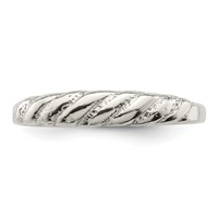 Sterling Silver Diamond-cut Twisted Ring view 4