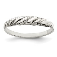 Sterling Silver Diamond-cut Twisted Ring view 1