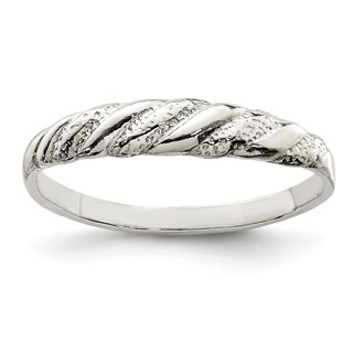 Sterling Silver Diamond-cut Twisted Ring