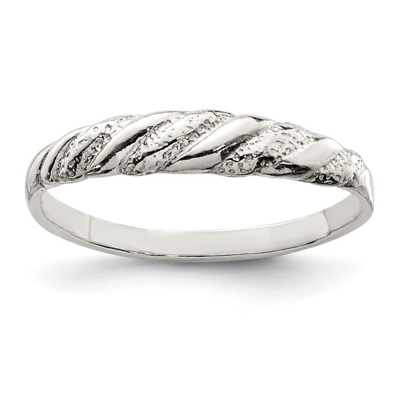 Sterling Silver Diamond-cut Twisted Ring