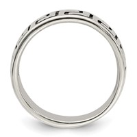 Sterling Silver Antiqued Greek Key Ring view 2