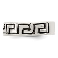 Sterling Silver Antiqued Greek Key Ring view 4