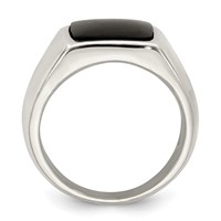 Sterling Silver Synthetic Onyx Ring view 2
