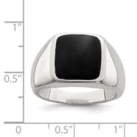 Sterling Silver Synthetic Onyx Ring view 3