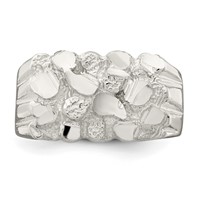 Sterling Silver Men's Nugget Ring view 5