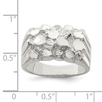 Sterling Silver Men's Nugget Ring view 3