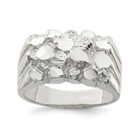 Sterling Silver Men's Nugget Ring view 1