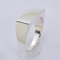 Sterling Silver 9x19mm Closed Back Signet Ring view 5