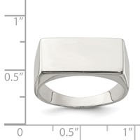 Sterling Silver 9x19mm Closed Back Signet Ring view 4