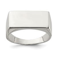 Sterling Silver 9x19mm Closed Back Signet Ring view 1