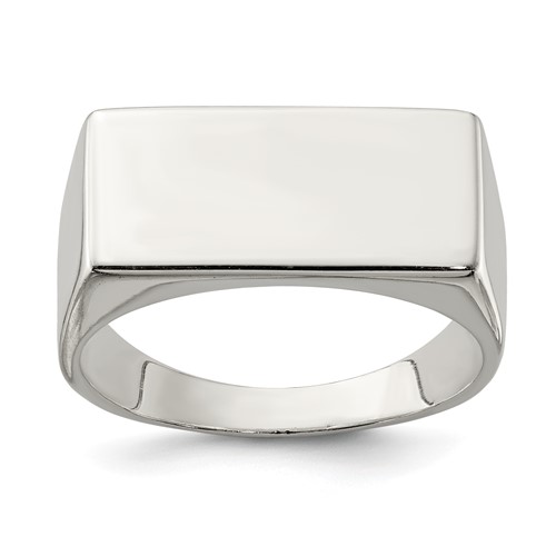 Sterling Silver 9x 19mm Closed Back Signet Ring