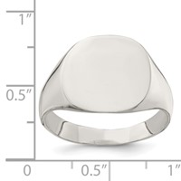 Sterling Silver 14x 15mm Closed Back Signet Ring view 4