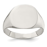 Sterling Silver 14x 15mm Closed Back Signet Ring view 1