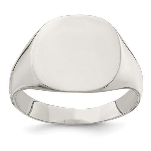 Sterling Silver 14x 15mm Closed Back Signet Ring