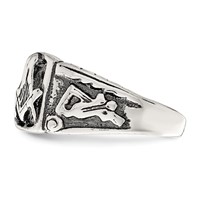 Sterling Silver Antiqued Masonic Ring view 4